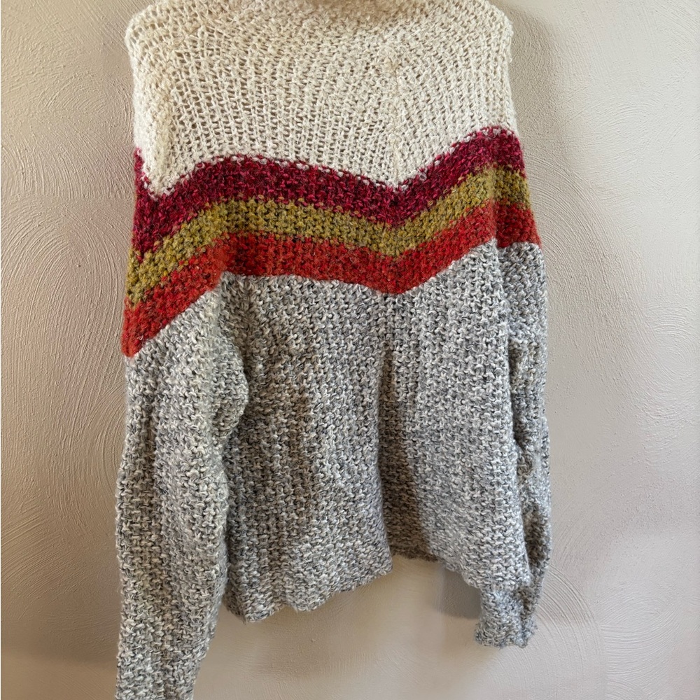 Free People Cozy Multicolor Chevron Knit Sweater